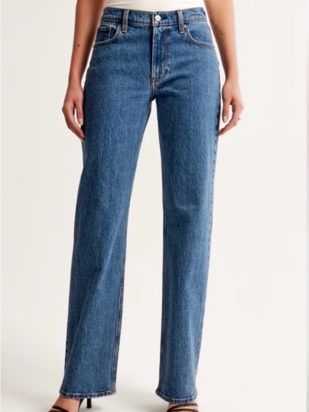 Abercrombie & Fitch The Baggy Low Rise Jeans Size 30 Long Curve Love Style Blue